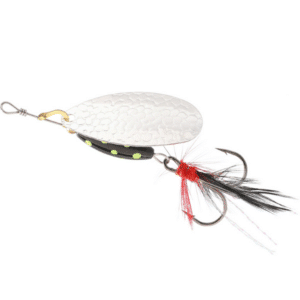 Mikado Cucharilla M-Grub Spinning Lures silver black tiger (1)
