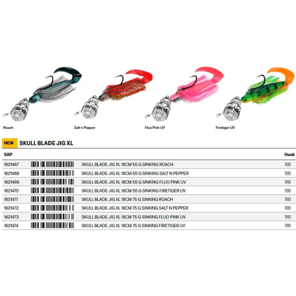 MADCAT CHATTERBAIT SKULL BLADE JIG XL 7/0 18CM 55G SINKING FLUO PINK UV MADCAT-CHATTERBAIT-SKULL-BLADE-JIG-XL-18CM-55G-SINKING-