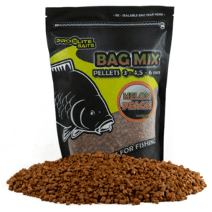 Pro Elite Baits Bag Mix Pellets Melon Peach 3 4.5 6mm para PVA en carpfishing en Navarra