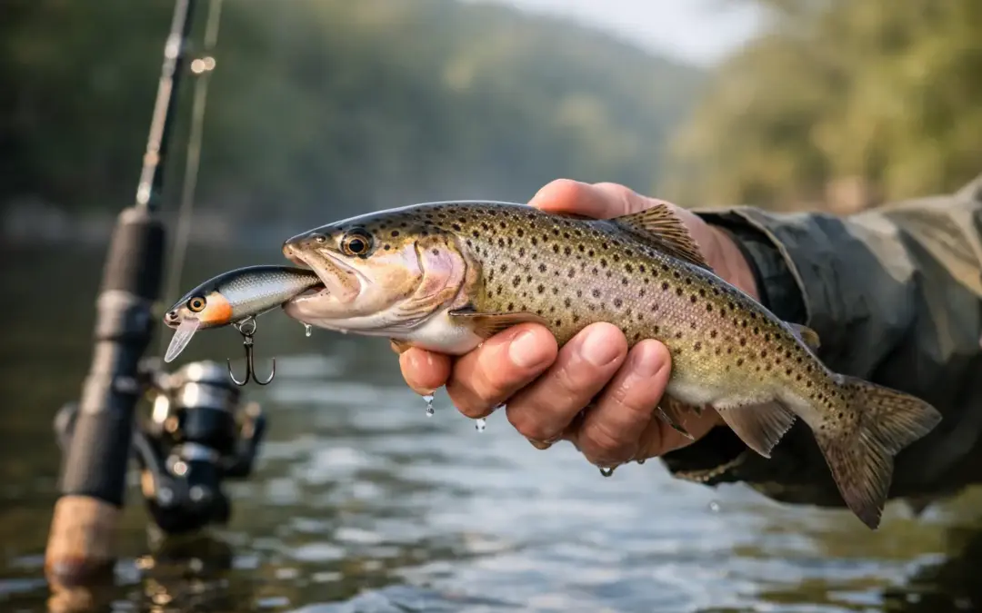 Pesca de trucha con Rapala señuelo duro