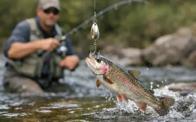 Pesca trucha a cucharilla con un anzuelo sin muerte