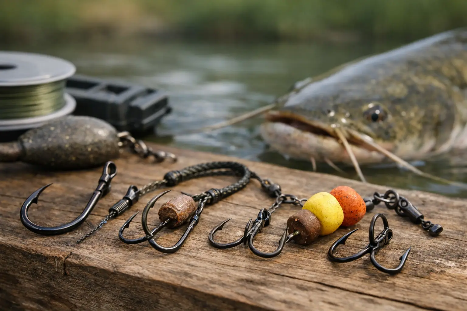 Anzuelos y montajes para la pesca del siluro